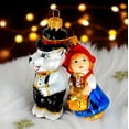thumbnail image 2 of STP Goods Red Riding Hood Glass Christmas Ornament Set of 2 pcs in Gift Box 4.33x1.97” (11x5 cm) Hand-Painted Christmas Tree Ornament Christmas Tree Hanging Decorations, Red Blue White, 2 of 4