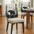thumbnail image 4 of Brown Bear Forest Silhouette Chair Back Covers Set of 6, Vintage Animal Trees Stretch Dining Chair Back Slipcovers Removable Seat Cover for Kitchen Restaurant Hotel Cafe, 4 of 9