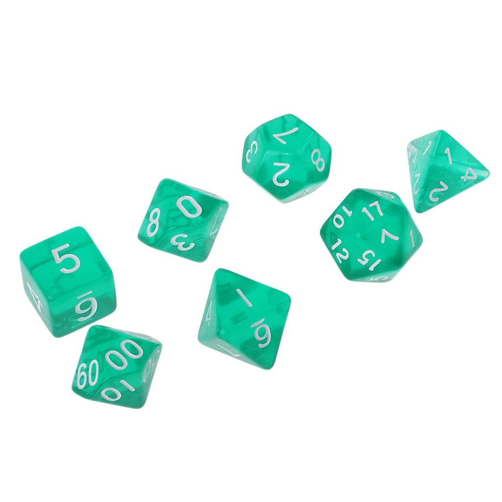 7 Dice Set Dungeons & Dragons D&D Multi Sided D4-D20 RPG Role Play Game ZSM 