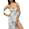 thumbnail image 1 of Lucakuins Mujer Slip Maxi Vestido Estampado Floral Sin Mangas Verano Split Vestido de Fiesta para Streetwear Lucakuins moda, 1 of 6
