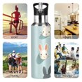 thumbnail image 7 of Yayeee 20oz Insulated Water Bottle Double Wall Stainless Steel with Flip Straw Lid, Green Cute Rabbits, 7 of 7