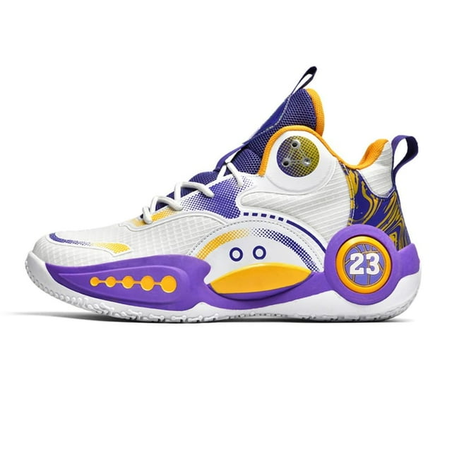 Bolognifi Men's High-Top Basketball Shoes Breathable Mesh, Cushioned Midsole, Textured Grip Outsole