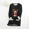 thumbnail image 4 of WEAIXIMIUNG Sweat à Capuche pour Femmes Robe de Noël Dessin Animé Cerf Manches Longues Col Rond Poche Rembourrée Pull Thermique, 4 of 5