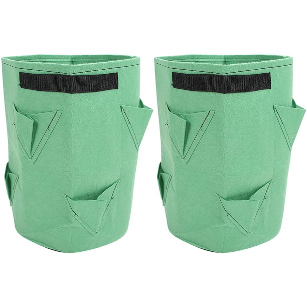 2 Piezas 8 Bolsillos Bolsas para Plantar Fresas Bolsas para Cultivo de Plantas de Jardín de Fieltro Plegables de 10 Galones Bolsas Reutilizables para Cultivo de Plantas Cubos para Plantar Fl
