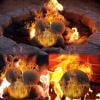 Kadlawus Ceramic Fireballs for Fireplace, 6-Pack Round Stones for Campfires, Heatproof Fire Media Spheres for Indoor and Outdoor Fire Pits