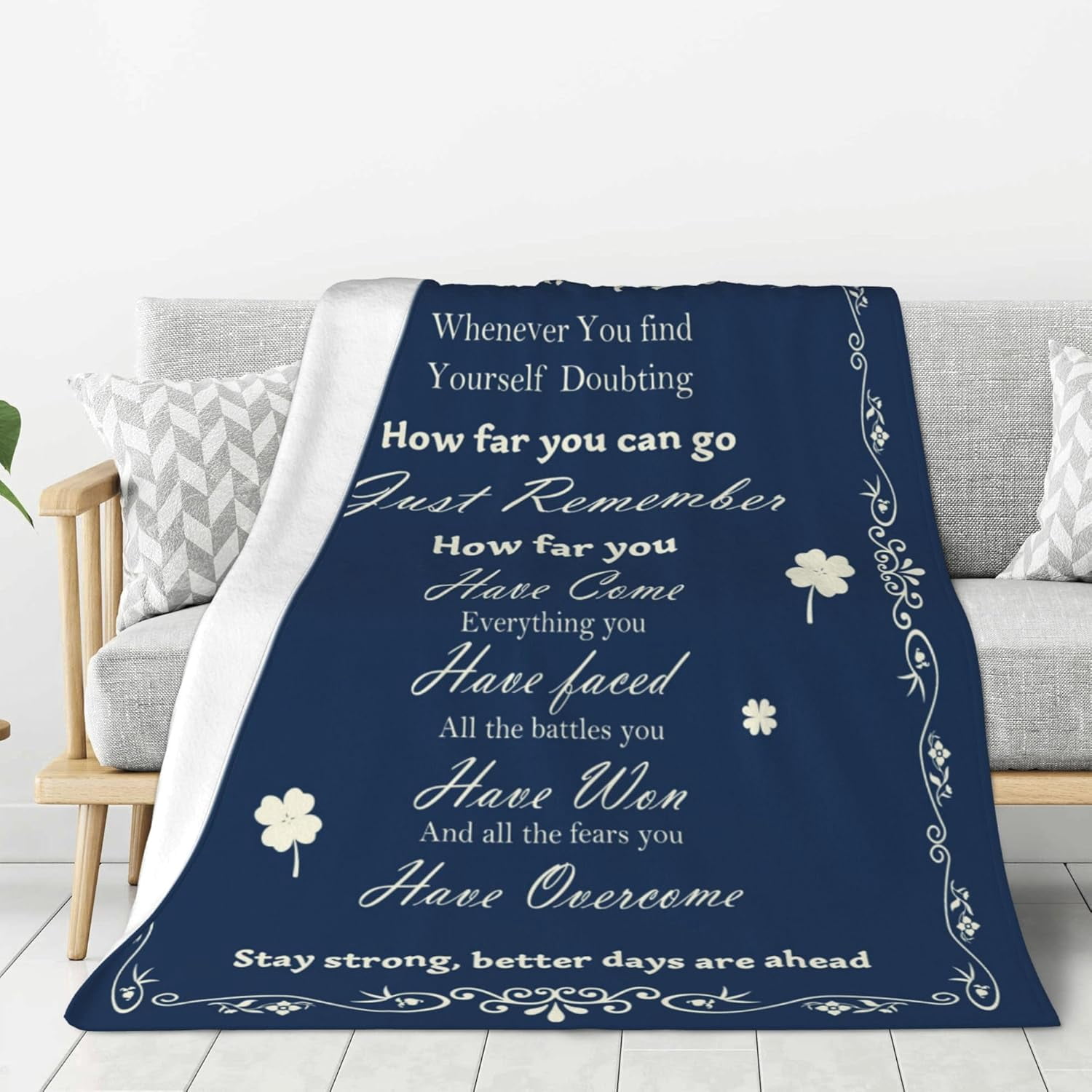 Inspirational Gifts for Women, Motivational Cheer up Encouragement Gifts for Woman Blanket, AA Sober Sobriety Gift for Men Women, Positive Uplifting Gift for Woman in Hard Times