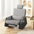 thumbnail image 1 of AECOJOY Rocking Recliner Chair with Retractable Footrest and Adjustable Backrest, Modern Fabric Glider Rocking Chair for Living Room or Bedroom, Grey, 1 of 8