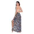 thumbnail image 3 of FORMRS Womens Long Sarong Beach Wrap Semi-Sheer Bikini Skirt Bathing Swimsuit Cover Up, Orange Checkered Pattern, 3 of 7