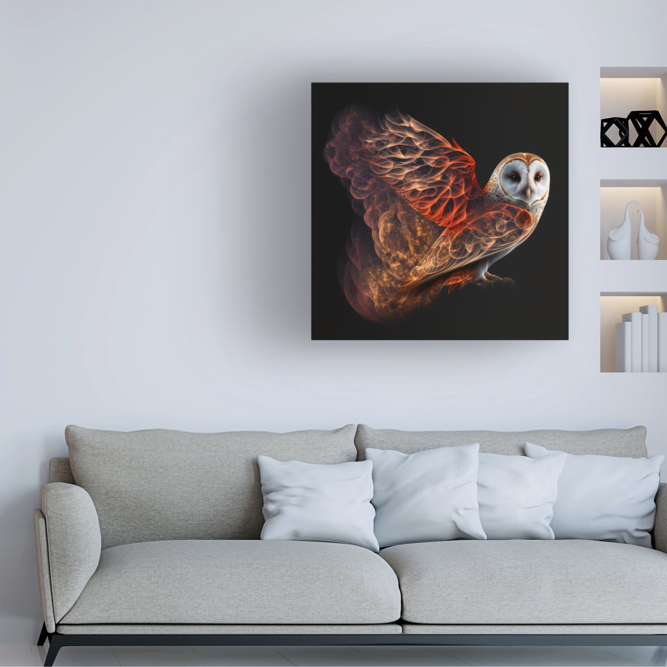 Canvas Wall Art - The Golden Valley 'Blodeuwedd' Wall Art for Living Room, Bedroom, or Office Décor by Trademark Fine Art - 35 x 35 Inches