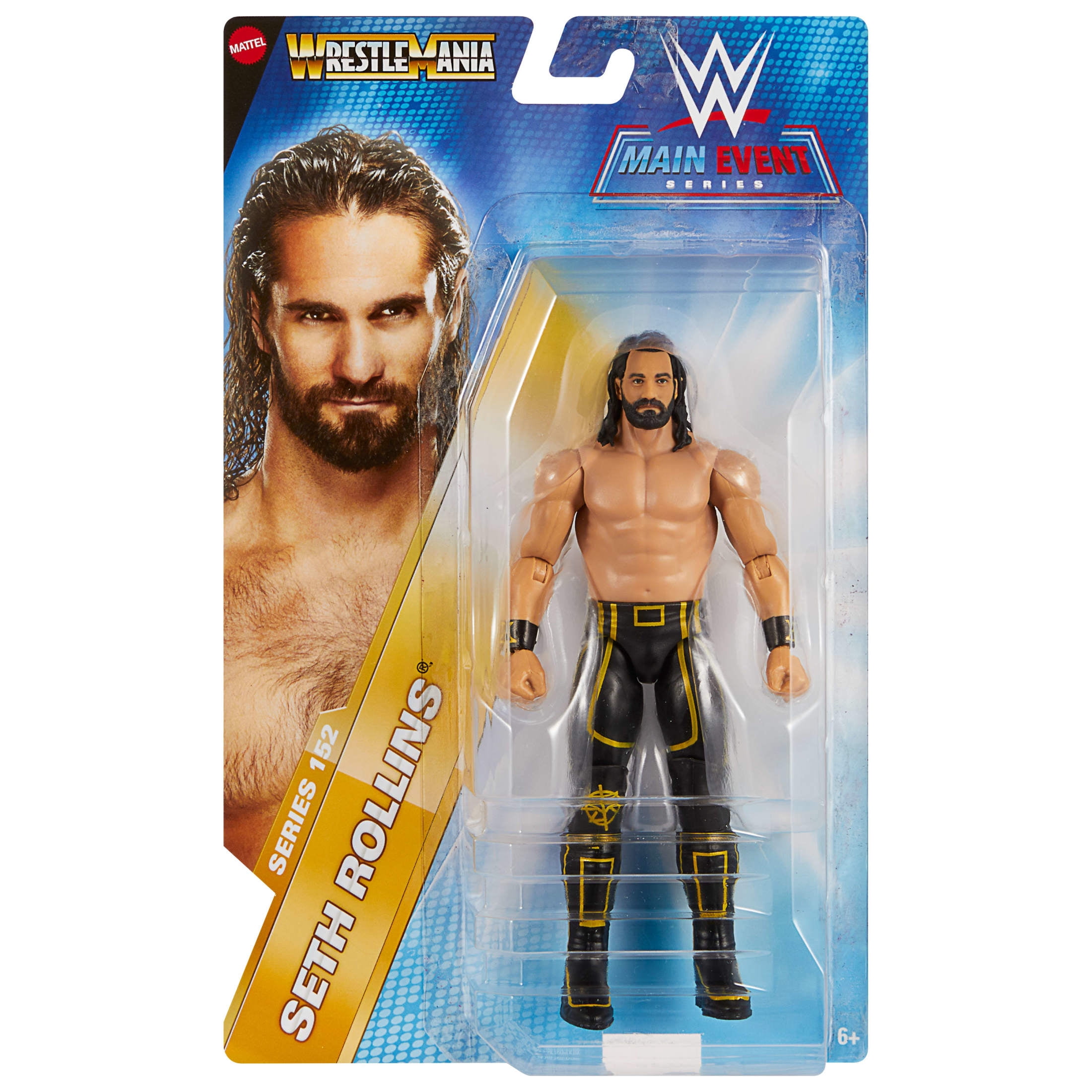 WWE Seth Rollins Action Figure, Main Event Series #152 6-inch Collectible Superstar with Articulation