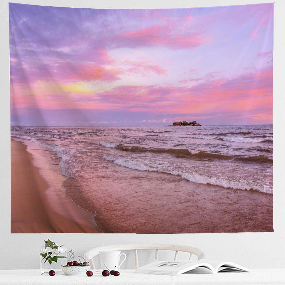 IcosaMro Open Window Tapestry Wall Hanging College Living Room 51x60 Multi Dorm Desert Ocean Sunshine Nature Landscape Scenery Wall Decorations Bohemian Home Decor for Bedroom 