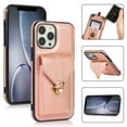 thumbnail image 5 of ELEHOLD Crossbody Wallet Case for iPhone 15,Back Credit Card Holder Metal Snap Luxury Purse Case with Shoulder Strap for Women Girls for iPhone 15  6.1 Inch,Rosegold, 5 of 8