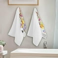thumbnail image 3 of Watercolor Easter Bunny Chicken Hand Towels 2 PCS, Spring Flower Butterfly Kitchen Towel Ultra Soft and Highly Absorbent,Decorative Fingertip Face Towel for Bathroom Hotel, 28.3"x14.4", 3 of 4
