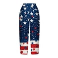 thumbnail image 5 of QATAINLAV Women's 4th of July Capri Pants Casual Drawstring Elastic High Waist Summer Beach Capris Independence Day Patriotic Straight Leg Cropped Trousers Multicolor M Today's Sales, 5 of 6