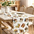thumbnail image 2 of Floleo Watercolor Book Print Table Runner, 183cm Classroom Dining Tablecloth, Literary Style Decorative Flag for Home Party and Study Desk, 2 of 9