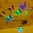 thumbnail image 1 of Luces LED decorativas, despegar y pegar, lámpara de noche con forma de mariposa con cinta adhesiva de doble cara, usos múltiples para dormitorio, hogar, bares, cafeterías, restaurantes, bodas,, 1 of 7