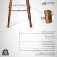 thumbnail image 6 of Sonia 26" Counter Height Swivel Cream Faux Leather and Walnut Wood Bar Stool - Set of 4, 6 of 6