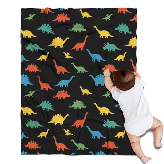 Colorful Dinosaurs Pattern Blanket,Comfortable Soft Lamb Wool Throw Blanket,All Season,Warm Lightweight Blankets for Sofa Bed Couch Living Room Chair,30"x40"