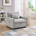 thumbnail image 2 of Muumblus 3-in-1 Convertible Sleeper Chair Bed for Adult, Chaise Lounge Indoor, Modern Single Reclining Sofa Bed for Living Room, Gray Velvet, 2 of 9