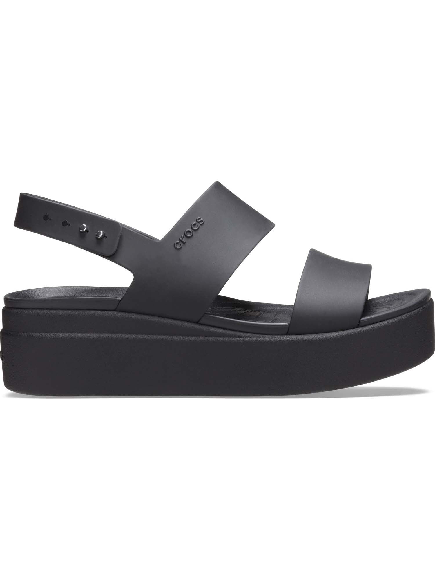 Crocs Women's Brooklyn Low Wedges Platform Sandals, Black/Black, W10