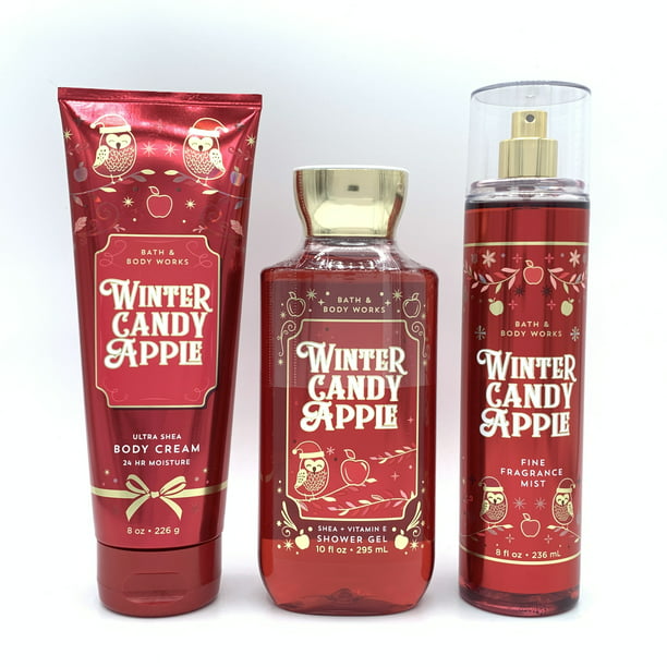 Bath and Body Works Candy Apple Body Cream, Shower Gel and Fragrance Mist 3-Piece - Walmart.com