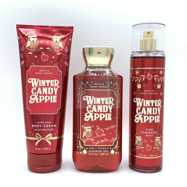 Bath and Body Works Candy Apple Body Cream, Shower Gel and Fragrance Mist 3-Piece - Walmart.com