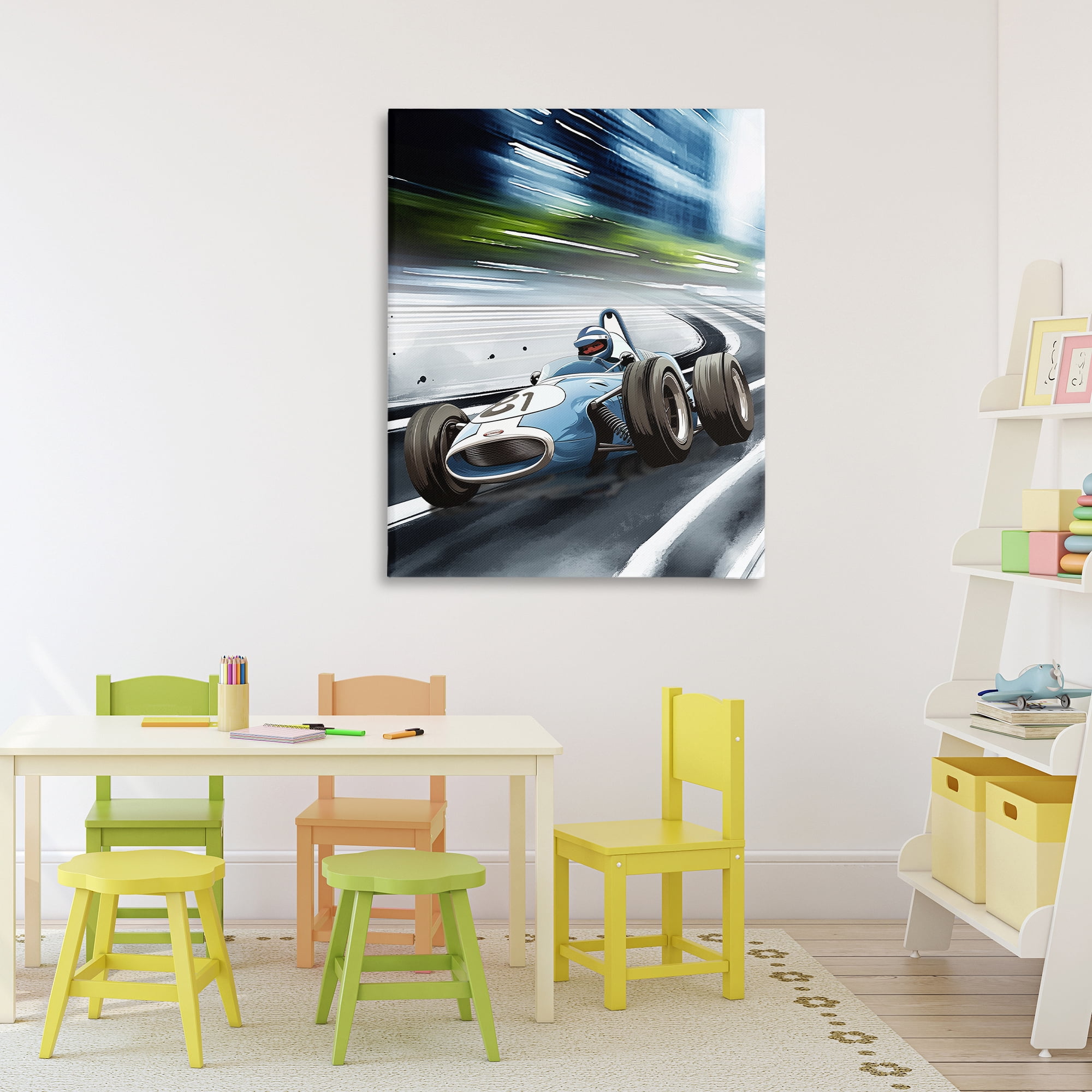 Stupell Industries Speeding Racecar Driver Canvas Wall Art, design by Christine Simpson Art