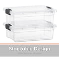 thumbnail image 3 of Superio Clear Storage Boxes with Lids, 1.27 Quart Plastic Container Bins for Organizing, Stackable Crates, BPA Free, Non Toxic, Odor Free, Organizers for Home, Office and Dorm, 5 Pack, 3 of 9