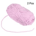 thumbnail image 3 of 2Madejas Chenilla Hilo Terciopelo Manta Hilo 2x100g/7.1oz 6 Súper Voluminoso Poliéster Suave Tejido para Ganchillo Tejedura Bolsos Bufanda Sombrero, Claro Morado, 3 of 7