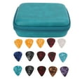 thumbnail image 2 of Guitar Pick Bag Set, Guitar Picks Holder Large Space Easy To Carry Shock Proof Scratch Resistant  For Storage Blue With Strap, 2 of 8