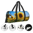 thumbnail image 3 of Honeii Sky Golden Sunflower Field B Print Duffle Bag and Adjustable Strap,Foldable Travel Duffel Bags for Men Women,Waterproof Duffel Bags, 3 of 6