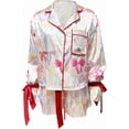thumbnail image 4 of 2026 Christmas Pajamas for Women Bow Tie Button Up Top and Ruffle Shorts 2 Piece Silk Satin Pjs Y2k Cute Sleepwear, 4 of 6