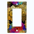 thumbnail image 5 of Metal Light Switch Plate Cover Rainbow Mandala Flower Tile Pattern MDL093, 5 of 13