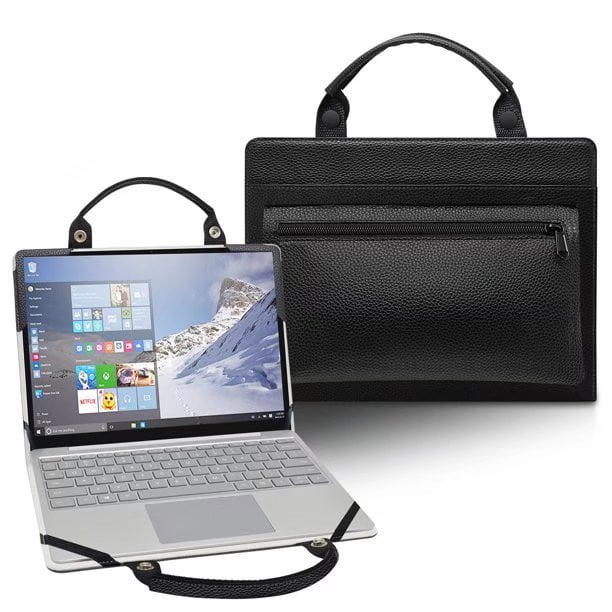 Dell XPS 15 2 in 1 9575 Laptop Sleeve Leather Laptop Case for Dell XPS 15 2 in 1 9575with Accessories Bag Handle Black