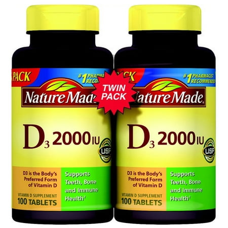 Nature Made Vitamin D3 2000 Iu Supplement Tablets 100 Count