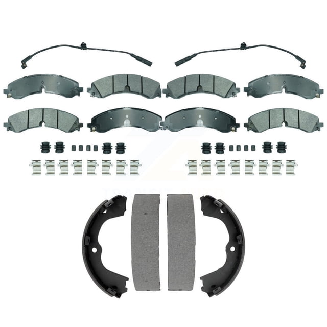 Transit Auto Front Rear Semi-Metallic Disc Brake Pads and Parking Shoes Kit for Car GMC Chevrolet Sierra 2500 HD Silverado 3500 KNN-101419