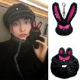 thumbnail image 1 of Aniteez-Llavero de felpa de dibujos animados de 13cm, banda para el pelo, colgante de oreja larga negra, accesorio para bolso, llavero Kpop Idols YeoSang San, regalo para fanáticos, 1 of 1