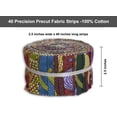 thumbnail image 5 of Soimoi 40Pcs African Floral Print Precut Fabrics Strips Roll Up 2.5x42inches Cotton Jelly Rolls for Quilting, 5 of 8