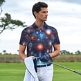 thumbnail image 2 of Kdxio Fireworks1 Print Men's Short Sleeve Polo Shirt,Midweight Men's Shirt-3X-Large, 2 of 5