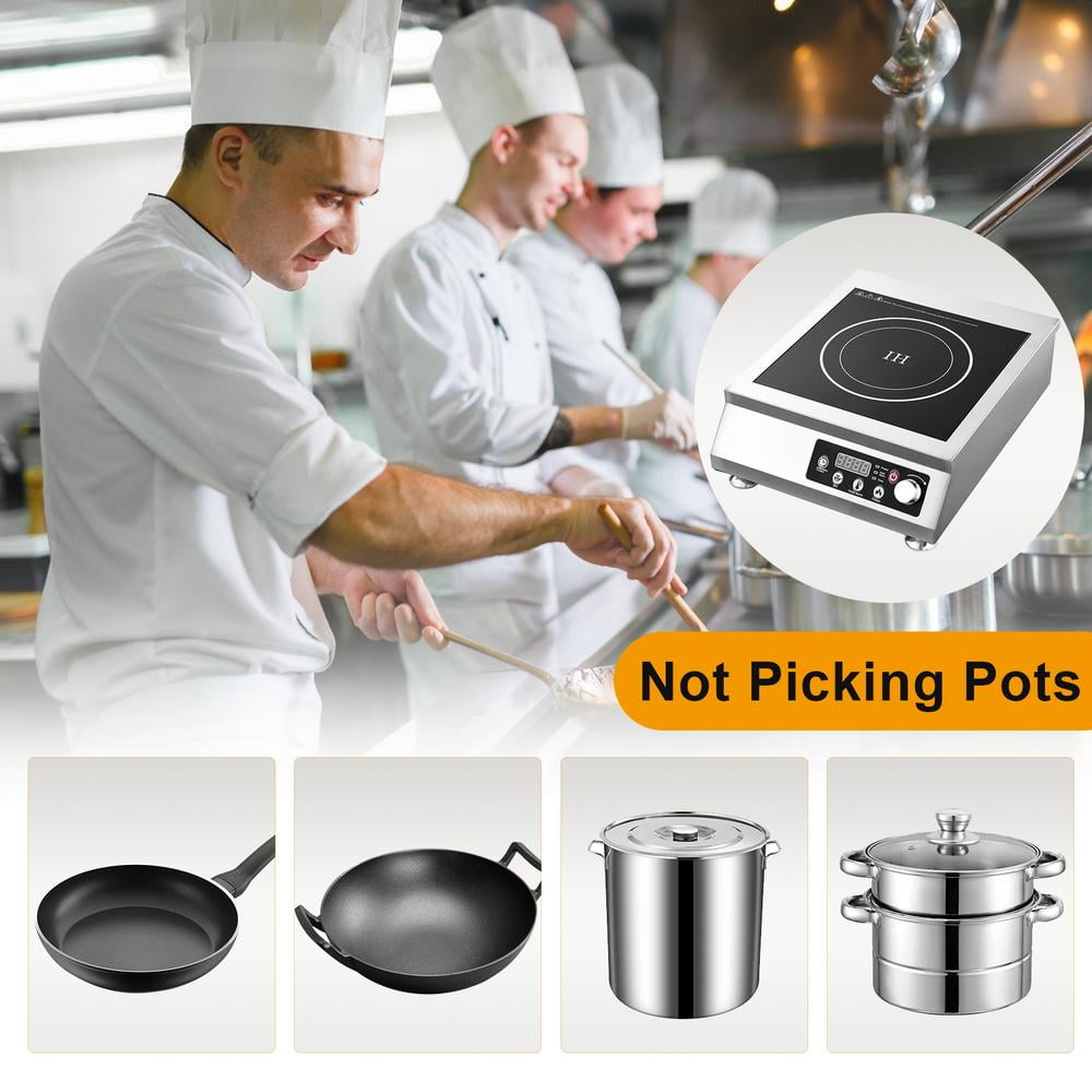 Commercial Induction Cooktop, 3500W Powerful Electric Induction Burner, 8 Power Levels Electric Burners for Cooking, Induction Hob for Chefs, Hotels