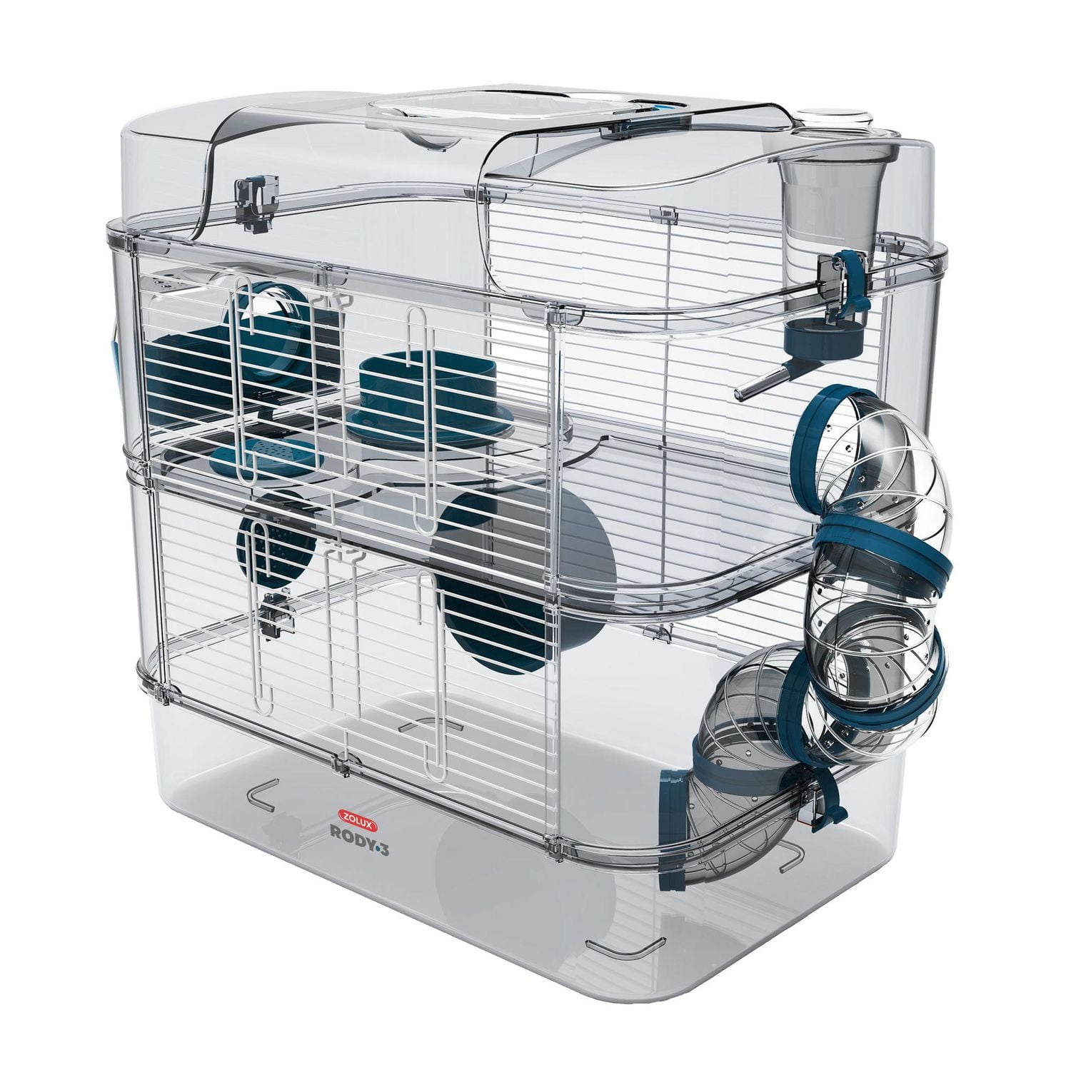 Rody3 Duo Hamster Cage - 2-story - Blue - 41 x 27 x 40.5 cm