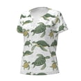 thumbnail image 2 of Naloa Cute Turtle Print T-Shirts Short Sleeve V Neck Tees for Women Fashion Tops Trendy Lightweight Soft Casual Summer Outfits Clothes, 2 of 5