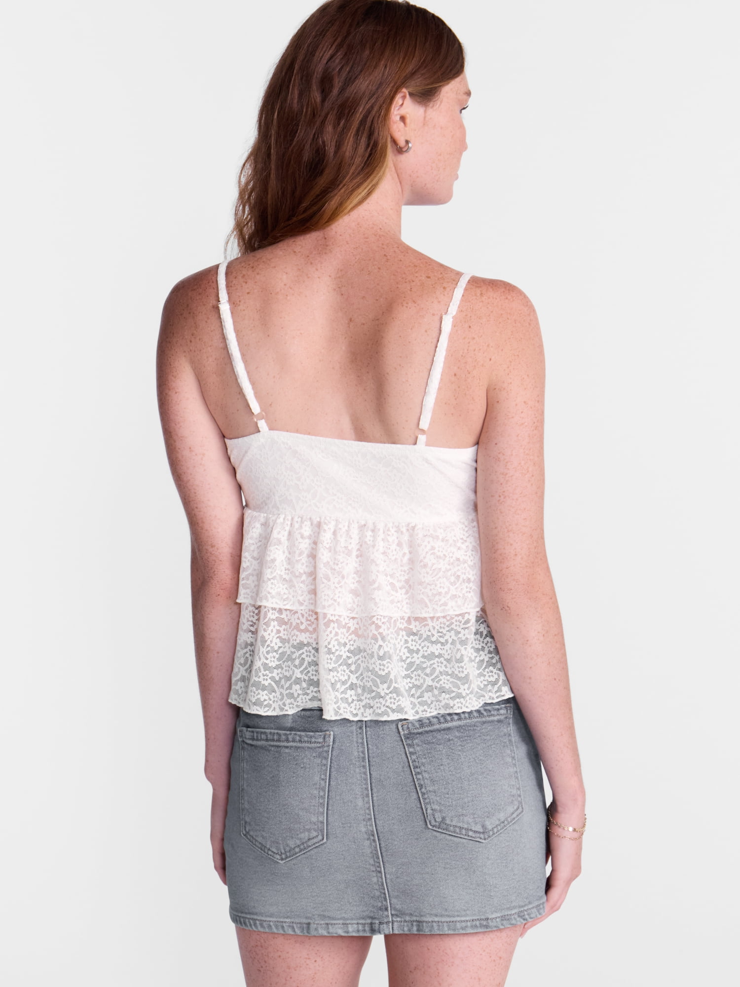 No Boundaries Layered Lace Tank Top, Women's XXS-XXL