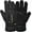 Black, variant on Men's Winter Fleece Thermal Water Resistant Skiing Work Gloves Mittens with Zipped Pocket Black