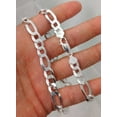 thumbnail image 4 of Mens .925 Sterling Silver Flat Figaro Link Chain Necklace 9MM - 22 inches #CH609s22, 4 of 7