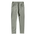 thumbnail image 5 of YMNXA Men's Casual Pants Elastic Waist Solid Color Comfortable Lightweight Slim Fit Trousers With Pockets For Daily Wear And Outdoor Activities,Light Green,34, 5 of 5