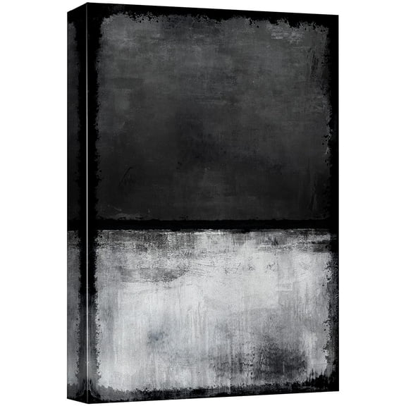 wall26 Canvas Print Wall Art Grunge Black Gray Pastel Color Blocks Abstract Shapes Illustrations Modern Art Decorative Minimal Relax/Calm Zen for Living Room, Bedroom, Office - 12x18 inches