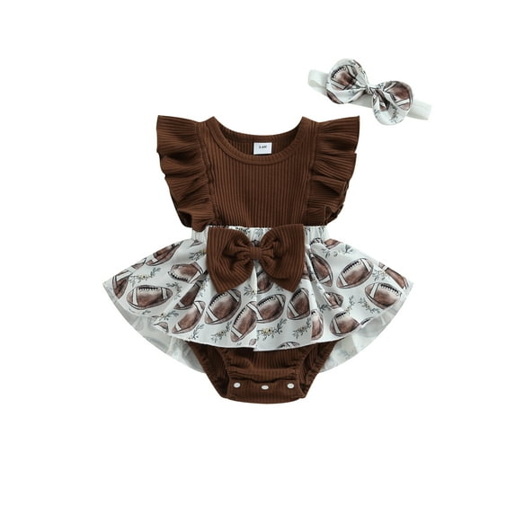 Bagilaanoe Newborn Baby Girl Rompers Dress Print Ruffle Sleeve Bodysuit + Headband 3M 6M 9M 12M Infant Summer One Piece Jumpsuit