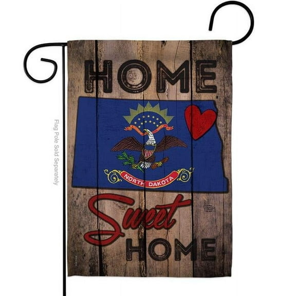 Ornament Collection G191123-BO 13 x 18.5 in. State North Dakota Home Sweet American State Vertical Garden Flag with Double-Sided House Decoration Banner Yard Gift