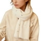thumbnail image 2 of Bufanda de invierno cálida para mujer, chal grande, manta, bufanda decorativa para clima frío, bufanda gruesa de punto, bufanda tipo manta con flecos, suave y ligera, unisex (blanca), 2 of 4